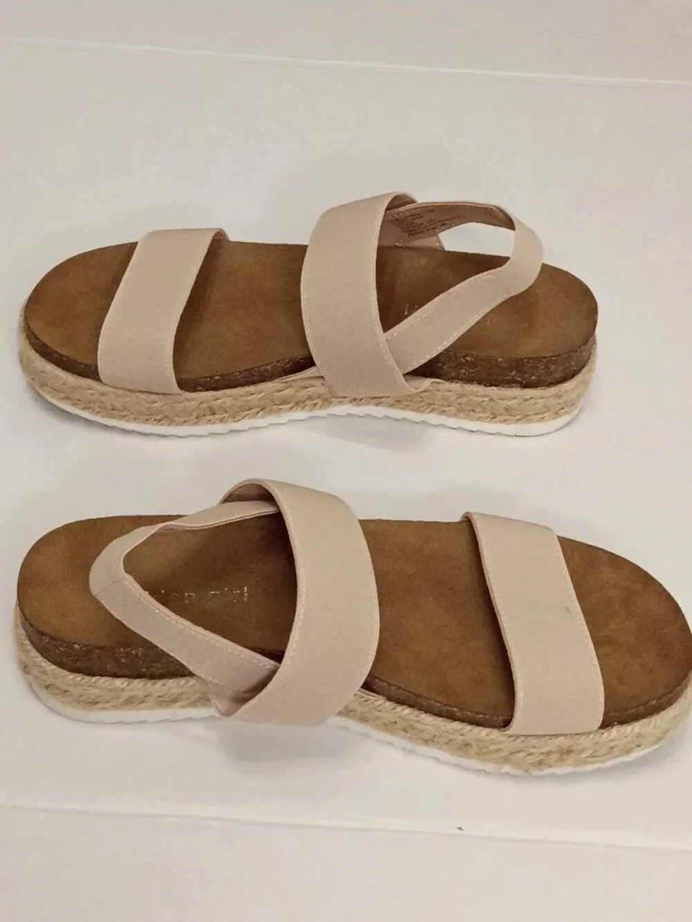 Madden Girl Cybell Nude Espadrille Platform Sandals Women's Size 7.5M